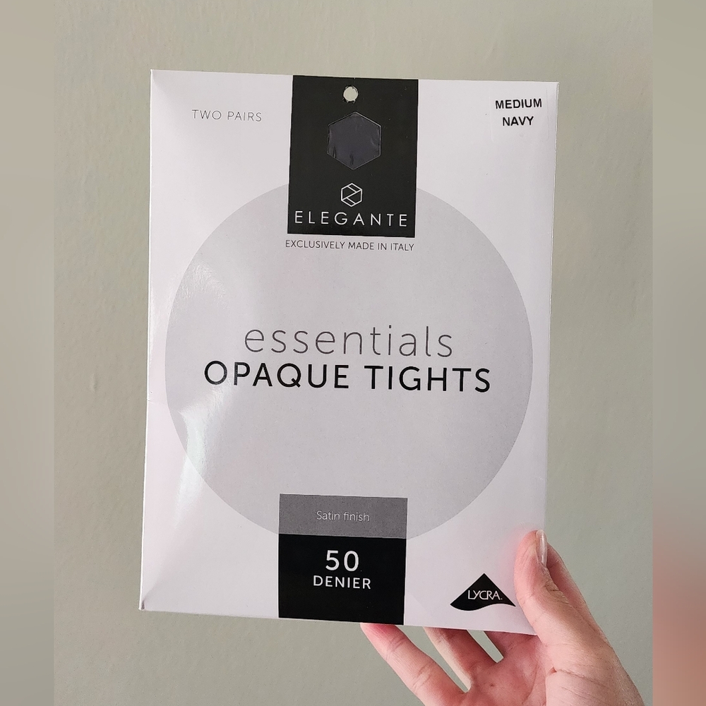 Elegante Navy Opaque Tights
